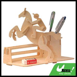 Equestrian Jumping 3D Jigsaw DIY Wooden Pen Holder Bjydw