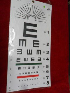 New Snellen Plastic Eye Test Wall Eye Chart 22 L X 11 W FULL SIZE