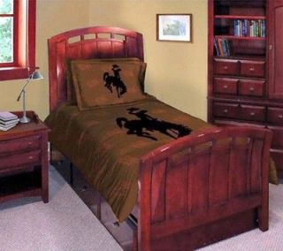 Wyoming Cowboys Twin/Full Comforter Pillow Sham Set