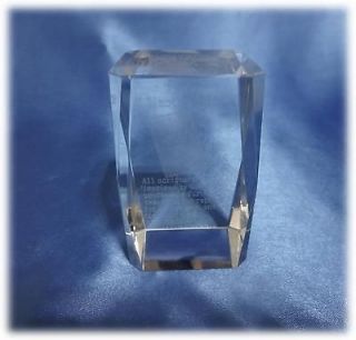 CRYSTAL CUBE LASER ETCHED HOLY BIBLE 2 TIMOTHY 316 BIBLE