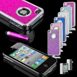 Luxury Bling Glitter Chrome Diamond Rhinestone Hard Case For iPhone 4