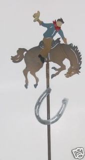 RODEO COWBOY GARDEN STAKE Country Western Riding Bronco Horse WIGGLES