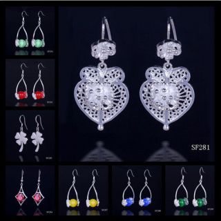 Womens Charm Dangle Earrings Eardrop Jewelry 925 Sterling Silver