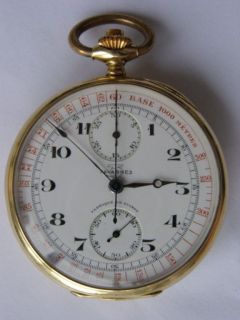 Swiss CHRONOMETER chronograph deck captains award 18k gold watch