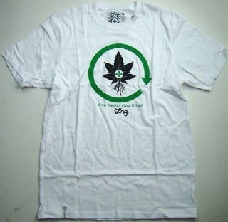 LRG LIFTED RESEARCH GROUP MENS T SHIRT WHITE PLANT CYCLE LOGO LARGE