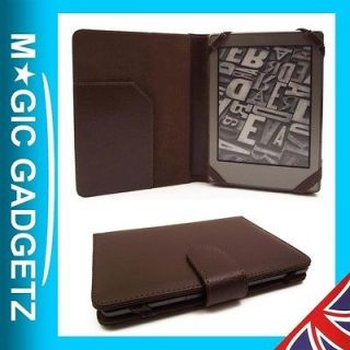 BROWN LEATHER BOOK CASE COVER WALLET FOR  KINDLE PAPER WHITE