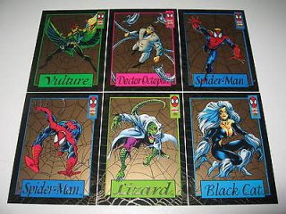 Spider Man GOLD WEB Full Set #1 6 FROM WAL MART PACKS Black Cat