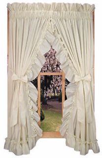 Curtains Ruffled Priscilla Country With Tie Backs 84 Long Window