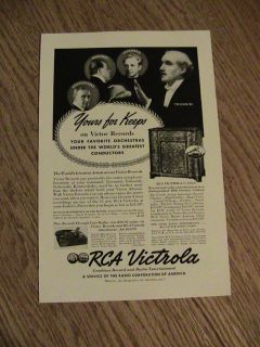 RCA VICTROLA U 134 A ANTIQUE AD record radio entertainment