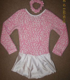 size small pink animal print roller/dance/ ice skating dress/costume