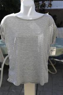Stripped Womens Top Mimi Chica Medium NWT Shirt cap sleeve cris cross