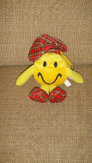Dan Dee Intl Smiley Face Bean Bag Red Plaid Cap & Shoes Stuffed Plush
