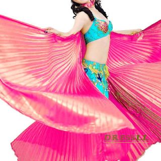 Peachblow Shining Sexy Belly 360 Isis Flying Wings Dance Wear Costume