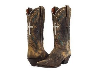 Dan Post Womens Anthem Tan Vintage Leather Western Cowboy Boots