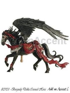 BURGUNDY DAHLIA Carousel Horse Ornament Nene Thomas Fantasy Couture