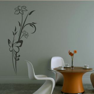 Vinyl Wall Art Decal Sticker natural style garden 8 dahlia flowers