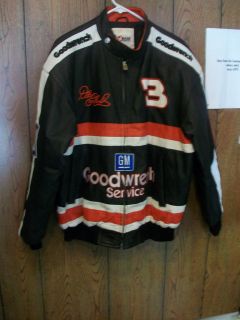 Dale Earnhardt Sr.all leather race jacket embroidered signature GM