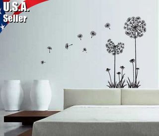 Removable Art Vinyl Decal Sticker Dandelion Blowing In The Wind 14