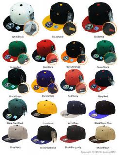 Kids Snapback Baseball Cap Plain Youth Hat NEW 2 Tone Adjustable