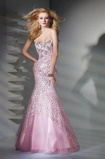 6707 Pink 4 TEEN PAGEANT GOWN PROM PARTY DANCE DRESS STRAPLESS MERMAID