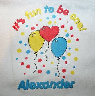 Its Fun to be One Personalized shirt Alexander size 12 months