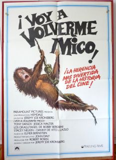 GOING APE JEREMY JOE KRONSBERG movie poster Spanish 1981 Tony Danza