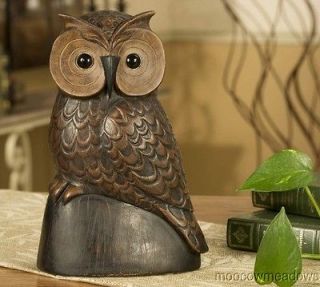 BIG EYED OWL FIGURE Figurine Shabby Cottage Rustic Shelf Table Decor