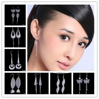 Dangle Womens Earrings Hook Charm Solid 925 Sterling Silver Eardrop