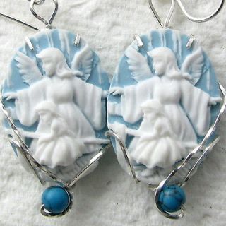 Angel Child Cameo Dangle Earrings Sterling Jewelry Jewelry Turquoise