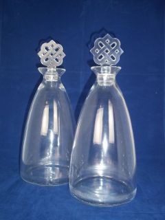 Pair Of Lalique Decanters c1924 With Celtic Knots