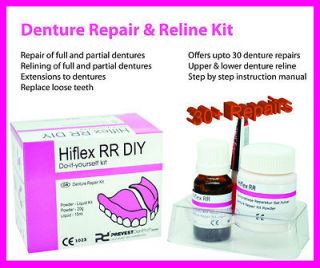 DIY Permanent Denture Repair & Reline Kit For upto 30 + REPAIRS