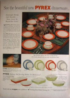 1953 CORNING GLASS WORKS   PYREX DINNERWARE & BAKING DISHES HARMONIZE