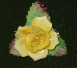 British Vintage Denton China Yellow Rose Flower Made in England