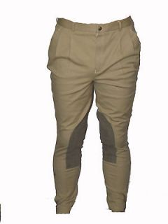 Ecotak green beige mens jodhpurs with suede knee patch size 30
