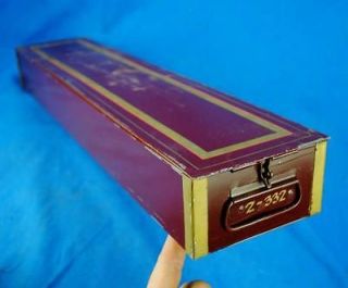 Vtg Antique Maroon Gold Safety Deposit Box Bank Vault Case Remington