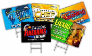 Full Color Yard Signs Custom 2 Sided + Stakes Included Free Design