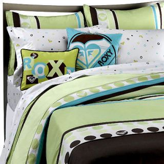 Roxy 6 PC Kelly Colorblock Twin Comforter Bedding Set sham sheets