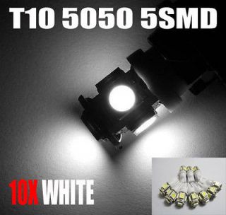 10X 6000K White 5 SMD LED Wedge Backup Light Bulbs T10 168 194 192 922