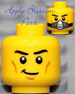 MINIFIG HEAD Galaxy Squad Silver Breathing Mask & Chin Dimple Grin