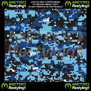 Digital Baby Blue Camouflage Vinyl Wrap Sheet 12x48