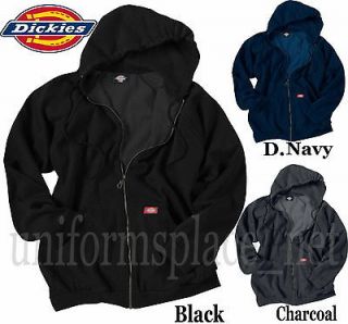 DICKIES JACKETS Hooded Fleece Jacket Zip Front 6320 Black Charcoal
