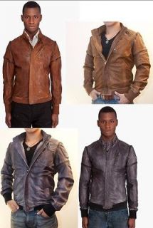 Gray diesel leather jacket in Clothing, Shoes & Accessories