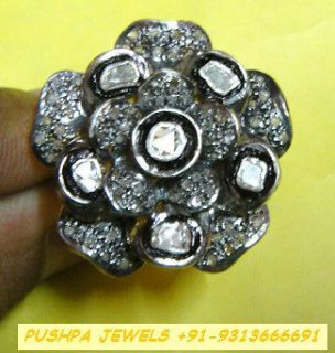 DAY GIFT VICTORIAN 2.25ct DIAMOND .925 SILVER FLOWER RING INDIA