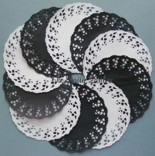 EXCLUSIVE BLACK AND WHITE PAPER LACE DOILY MEDALLIONS