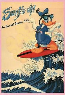 Donald Duck is Surfing in Sunset Beach, North Carolina     Walt Disney