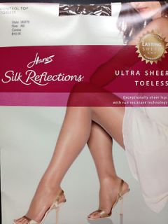 HANES Ultra Sheer Pantyhose Toeless Run Resistant Technology Style