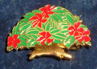 VTG 1980S DOTTY SMITH GOLD ENAMELED FLOWER TREE RED GREEN~FOR 1/2