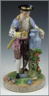 Superb Dresden Porcelain Figurine of Man w/ Spade & Watering Can