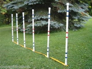 Set of 6 Dog Agility Equipment Weave Poles w/Free pole placer and free