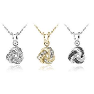 Diamond Accent Love Knot Necklace   3 Options